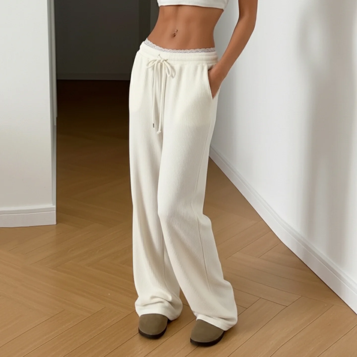Damen Flared Sweatpants mit elastischem Bund und komfortablem Design R&B - Image 3
