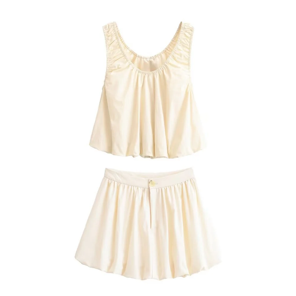 Damen fließendes Tanktop mit strukturierten Rüschen R&B - Image 8