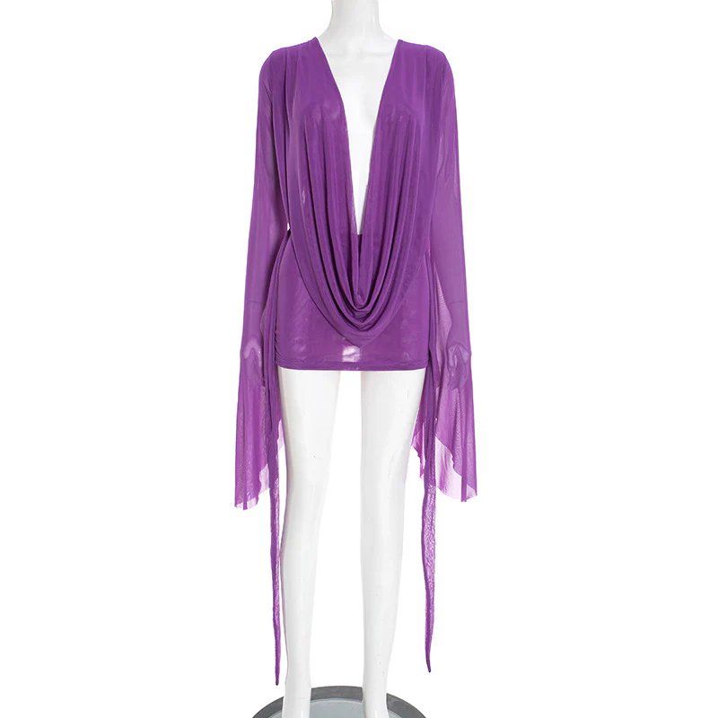 Damen Fließender Kaftan mit weiten Ärmeln und tieferem Ausschnitt R&B - Image 14