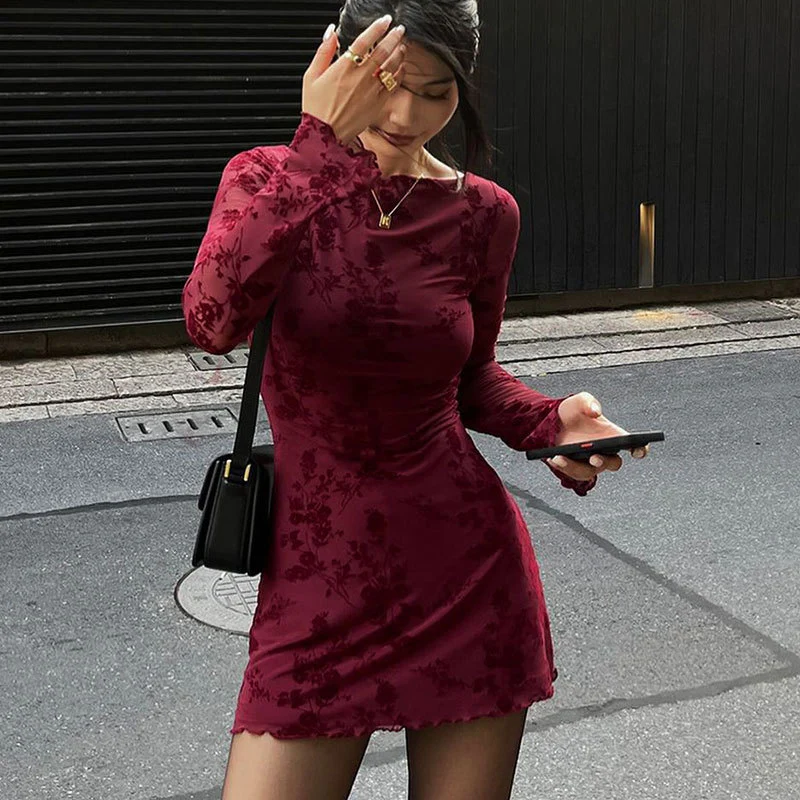 Damen Floral Minikleid mit transparenten Ärmeln R&B - Image 7