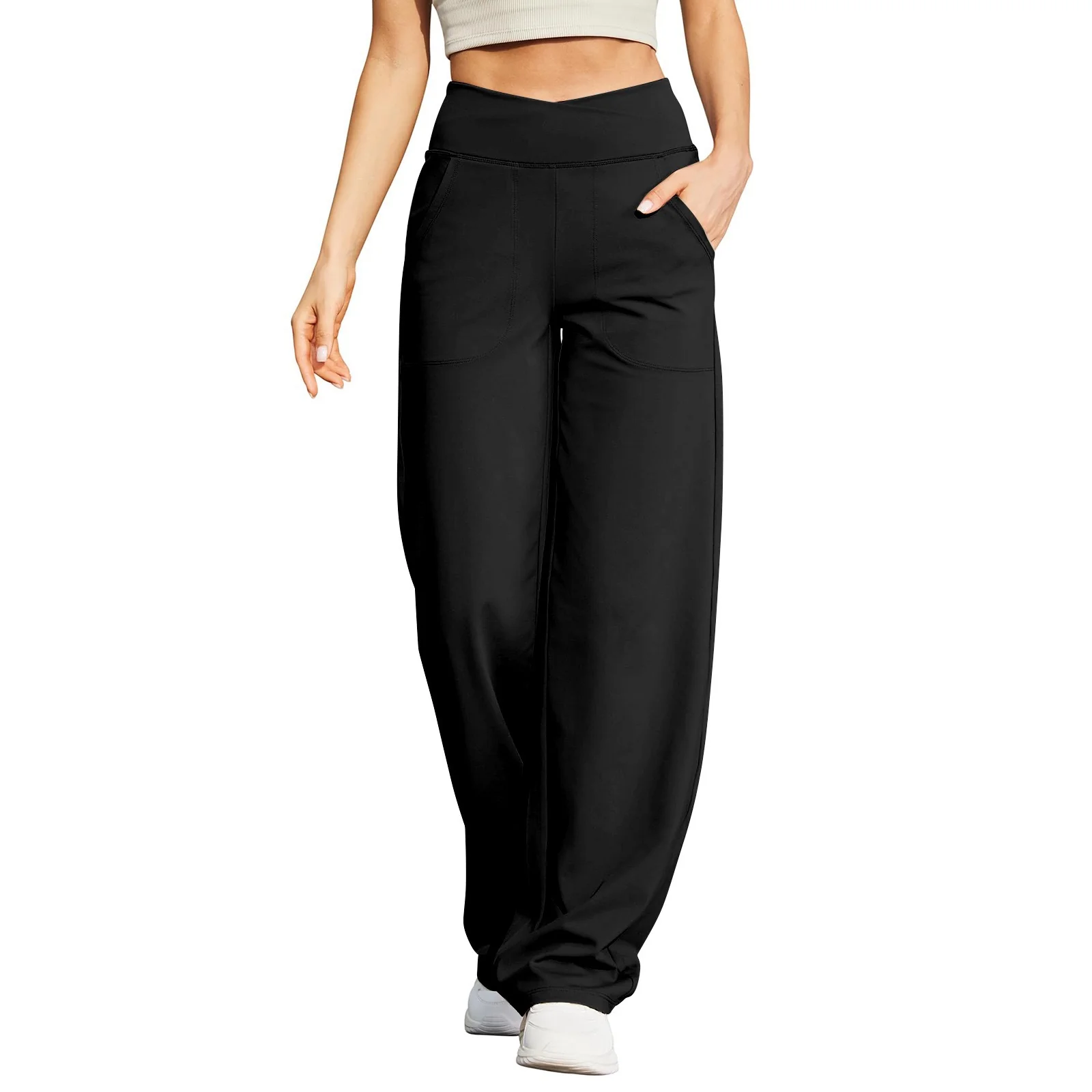 Damen Freizeithose mit hohem Bund und praktischen Taschen R&B - Image 6
