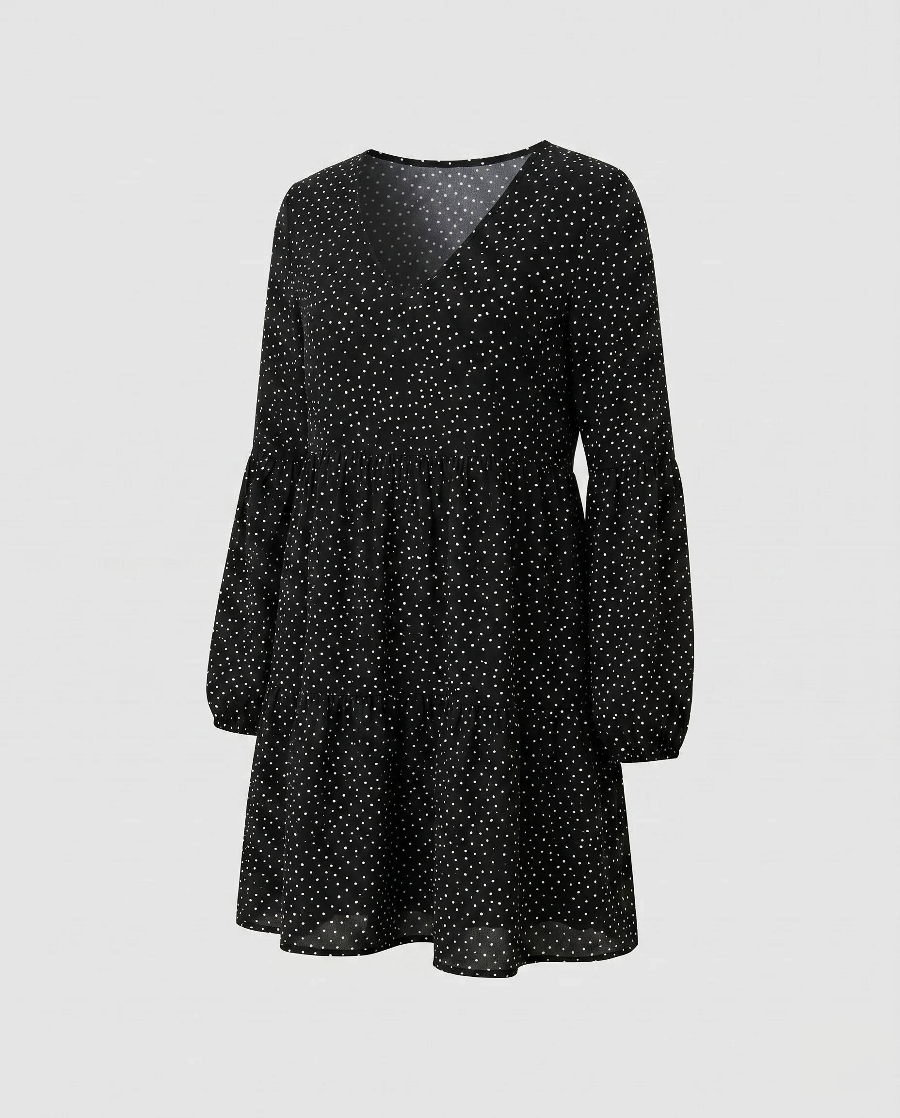 Damen Freizeitkleid mit V-Ausschnitt und voluminösen Ärmeln R&B - Image 8