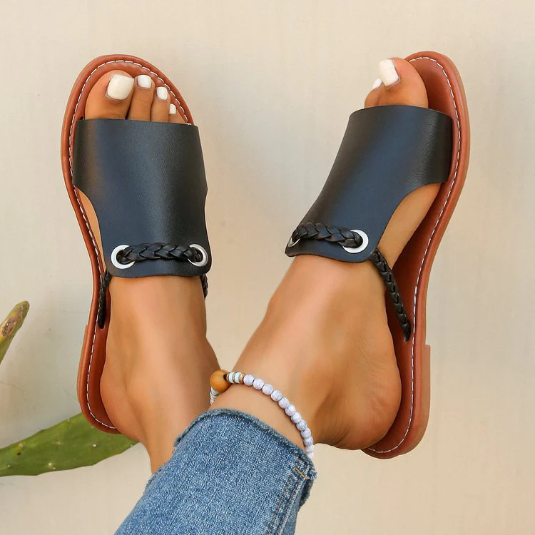 Damen Freizeitsandalen mit geflochtenem Riemen-Design und robustem Fußbett R&B - Image 7