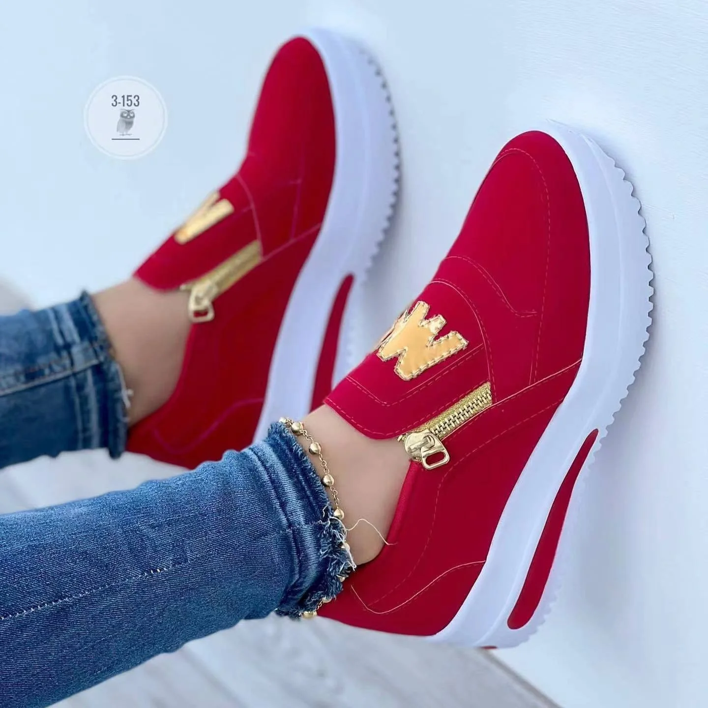 Damen Freizeitsneaker mit elastischem Einschlupf und modischem Reißverschluss R&B - Image 12