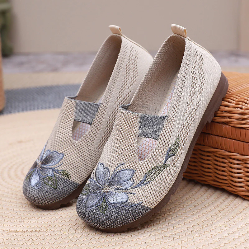 Damen Freizeitschuhe mit gesticktem Blumenmuster Heidi-Mode - Image 2