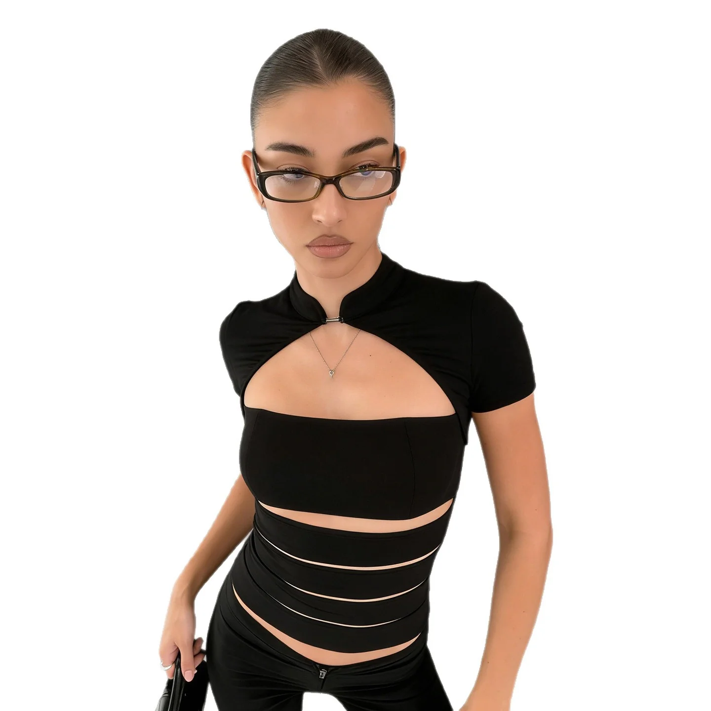 Damen funktionales Oberteil mit elegantem Kragen und modischem Schnitt R&B - Image 5
