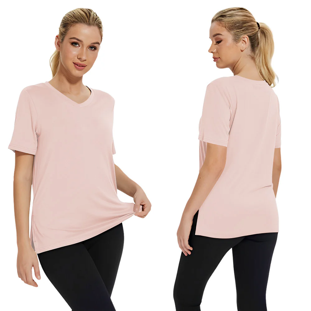 Damen Funktionales V-Ausschnitt Sportshirt mit atmungsaktiver Technologie R&B - Image 9