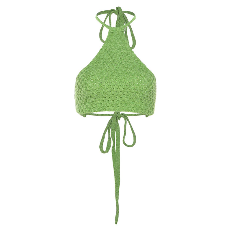 Damen gehäkeltes Crop-Bikini-Top mit verstellbaren Bindebändern R&B - Image 5