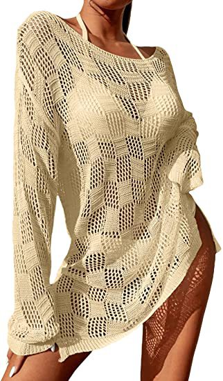 Damen gehäkeltes Crop-Top mit weitem Ärmel und lockerer Passform R&B - Image 11