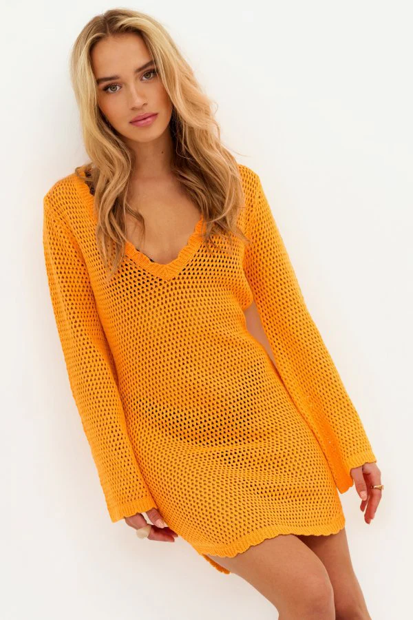 Damen gehäkeltes Crop-Top mit weitem Ärmel und lockerer Passform R&B - Image 6