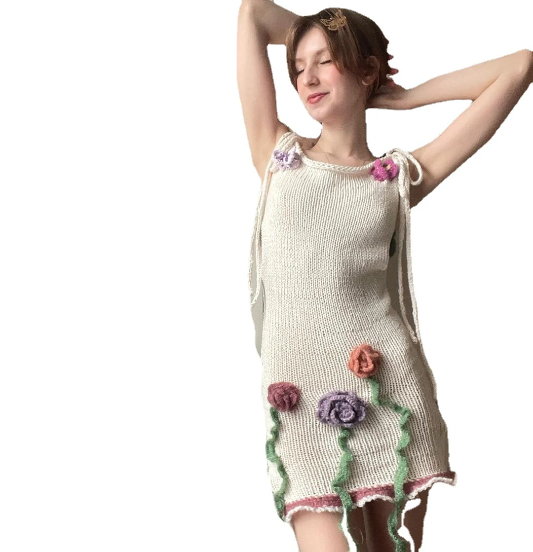 Damen gehäkeltes Sommerkleid mit floralen Applikationen R&B - Image 5