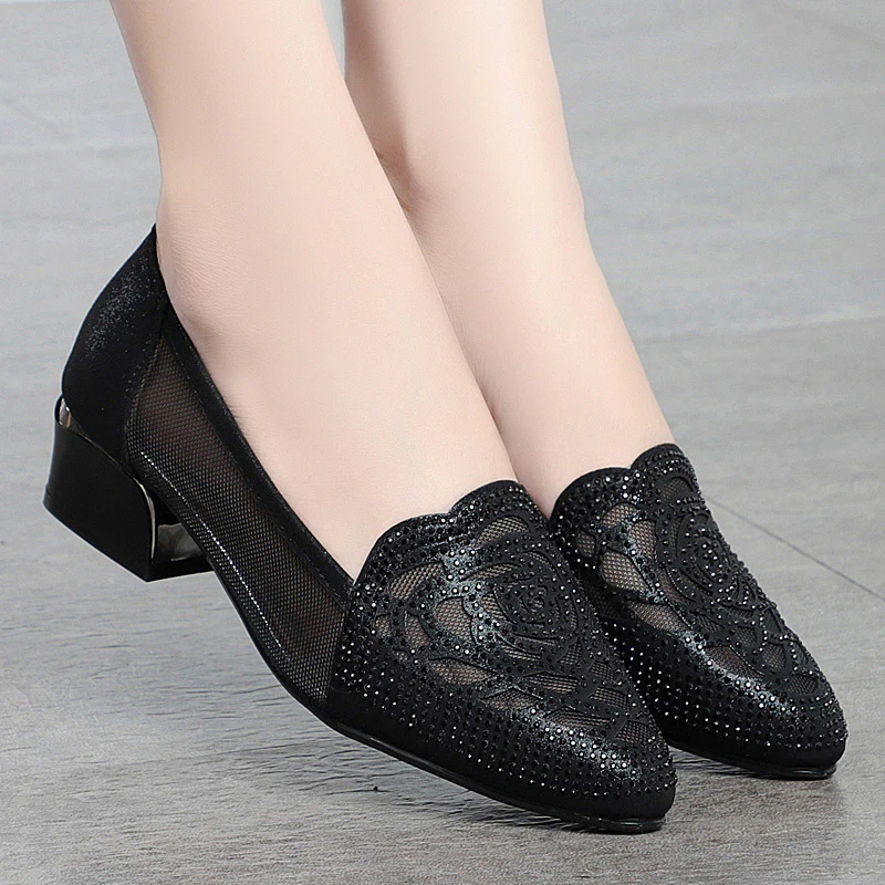 Damen Geschlossene Ballerinas mit floralem Spitzenmuster und rutschfester Sohle R&B - Image 3