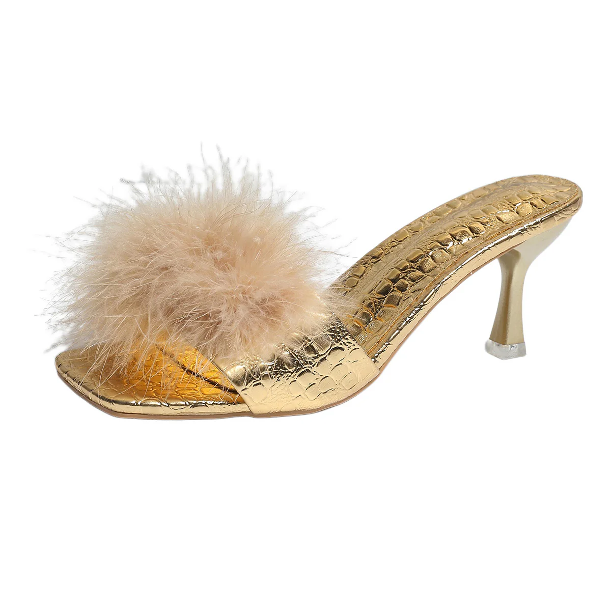 Damen Glamouröse High-Heels mit eleganter Fellverzierung R&B - Image 5