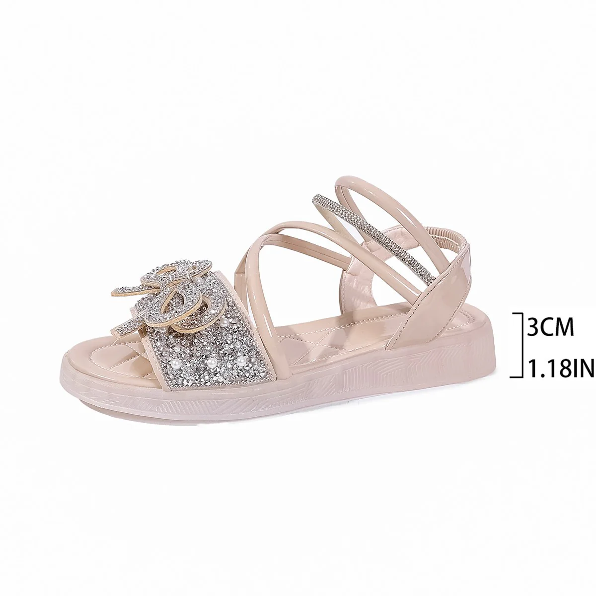 Damen Glamouröse Riemchen-Sandalen mit funkelnden Schleifenverzierungen R&B - Image 5