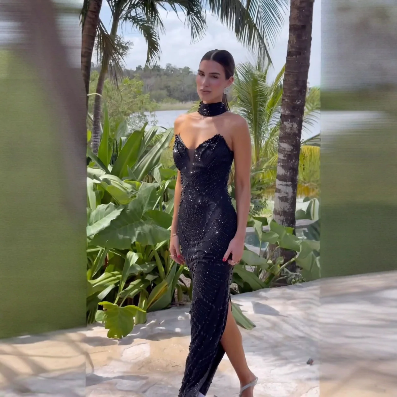 Damen Glamouröses Abendkleid mit glitzernden Details und schlankem Schnitt R&B - Image 2