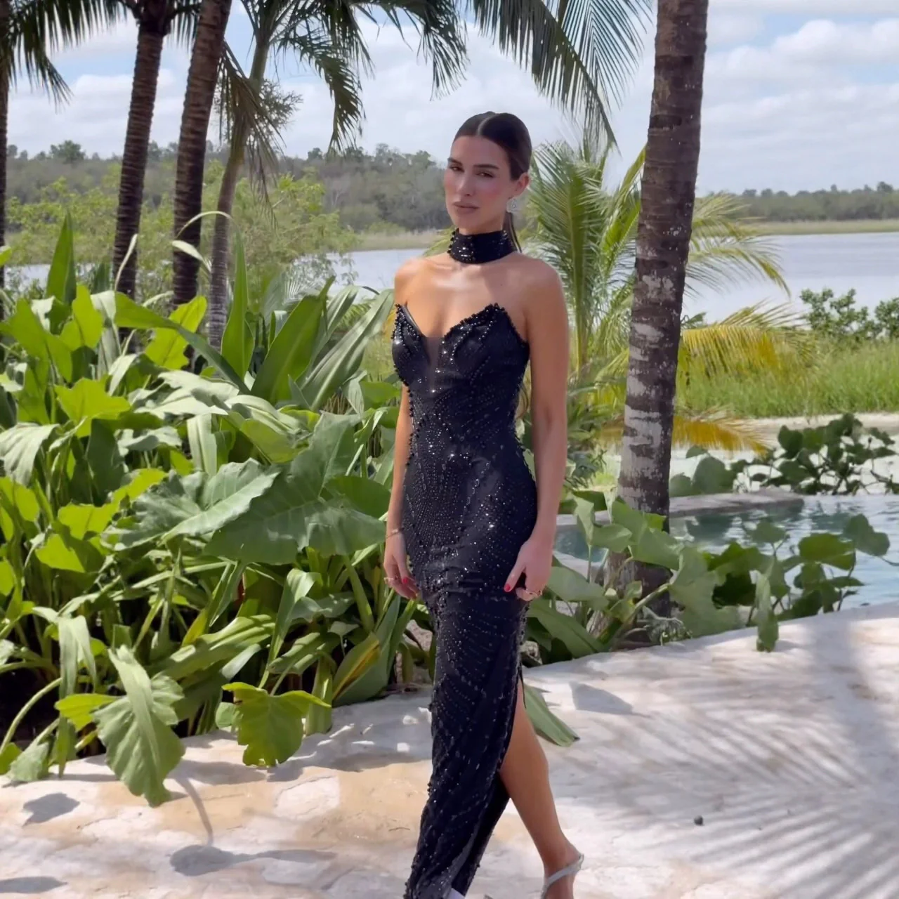 Damen Glamouröses Abendkleid mit glitzernden Details und schlankem Schnitt R&B - Image 4