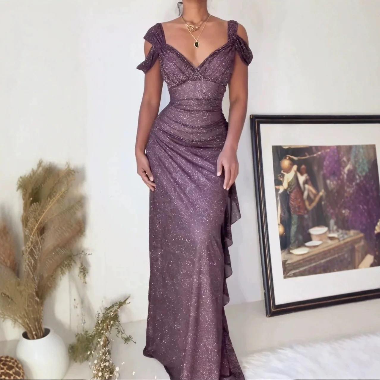 Damen Glamouröses Abendkleid mit schimmernden Akzenten und eleganter Silhouette R&B - Image 6