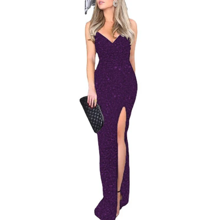 Damen Glamouröses Abendkleid mit seitlichem Schlitz und elegantem Ausschnitt R&B - Image 6