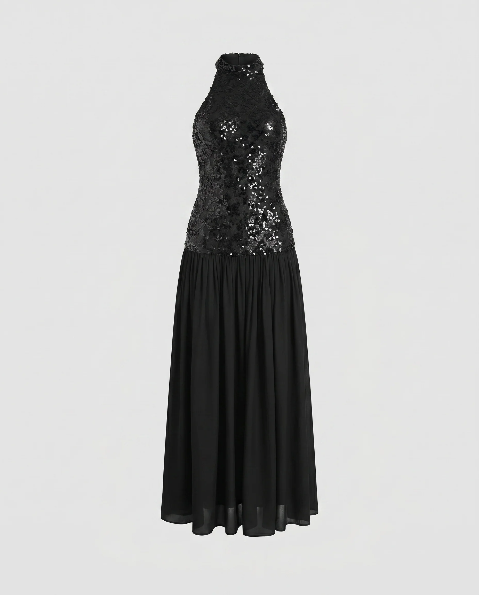 Damen glamouröses Abendoberteil mit funkelnden Pailletten und hochgeschlossenem Design R&B - Image 5