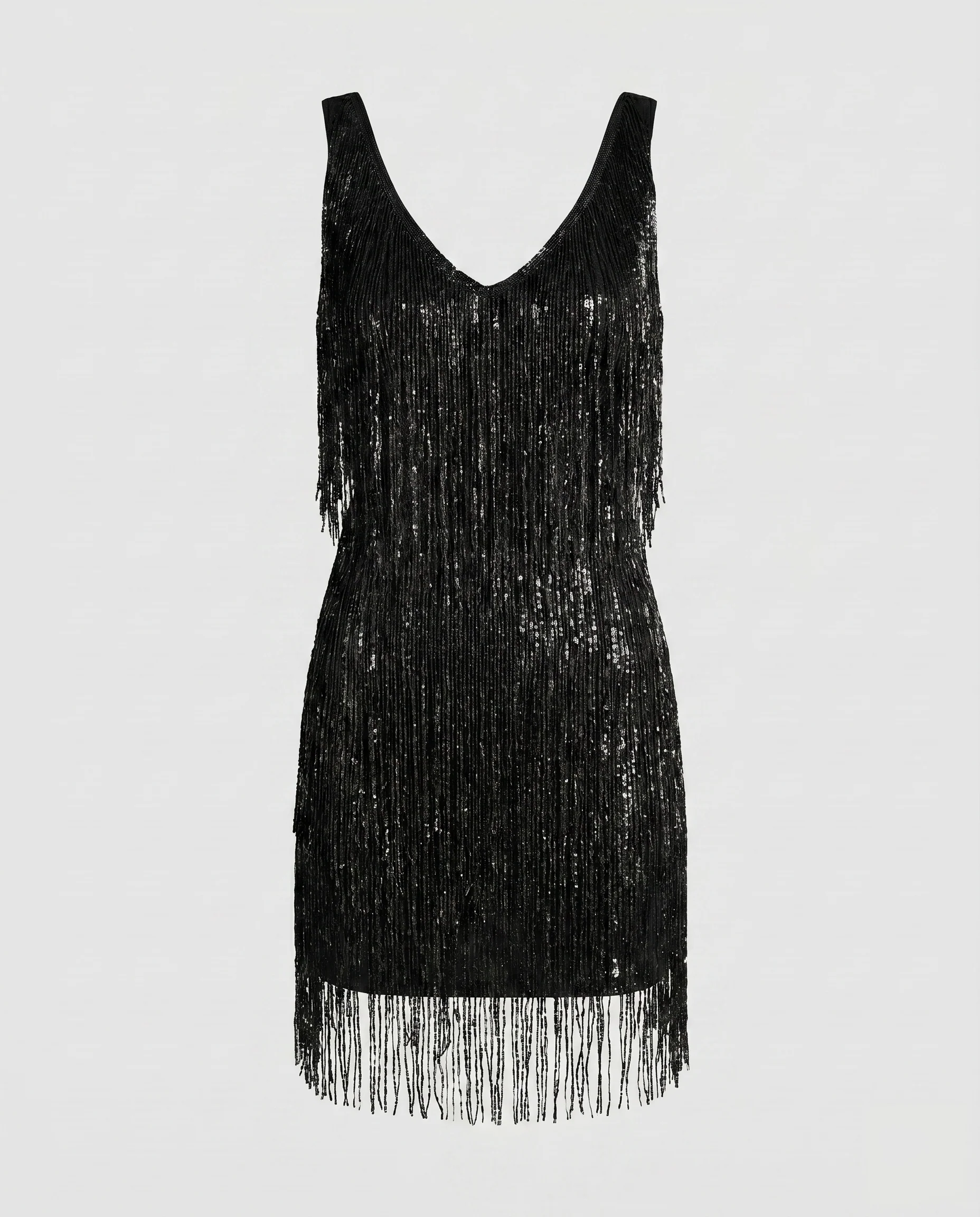 Damen Glamouröses Fransen-Minikleid R&B - Image 5