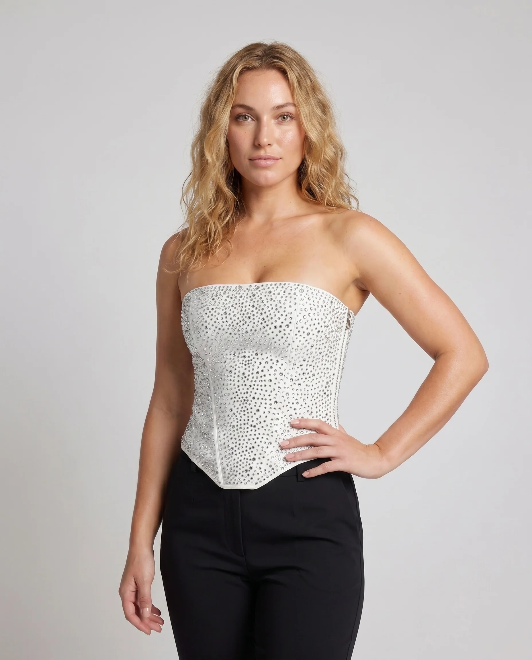 Damen Glamouröses Korsett-Top mit Funken und schimmernden Pailletten R&B - Image 2
