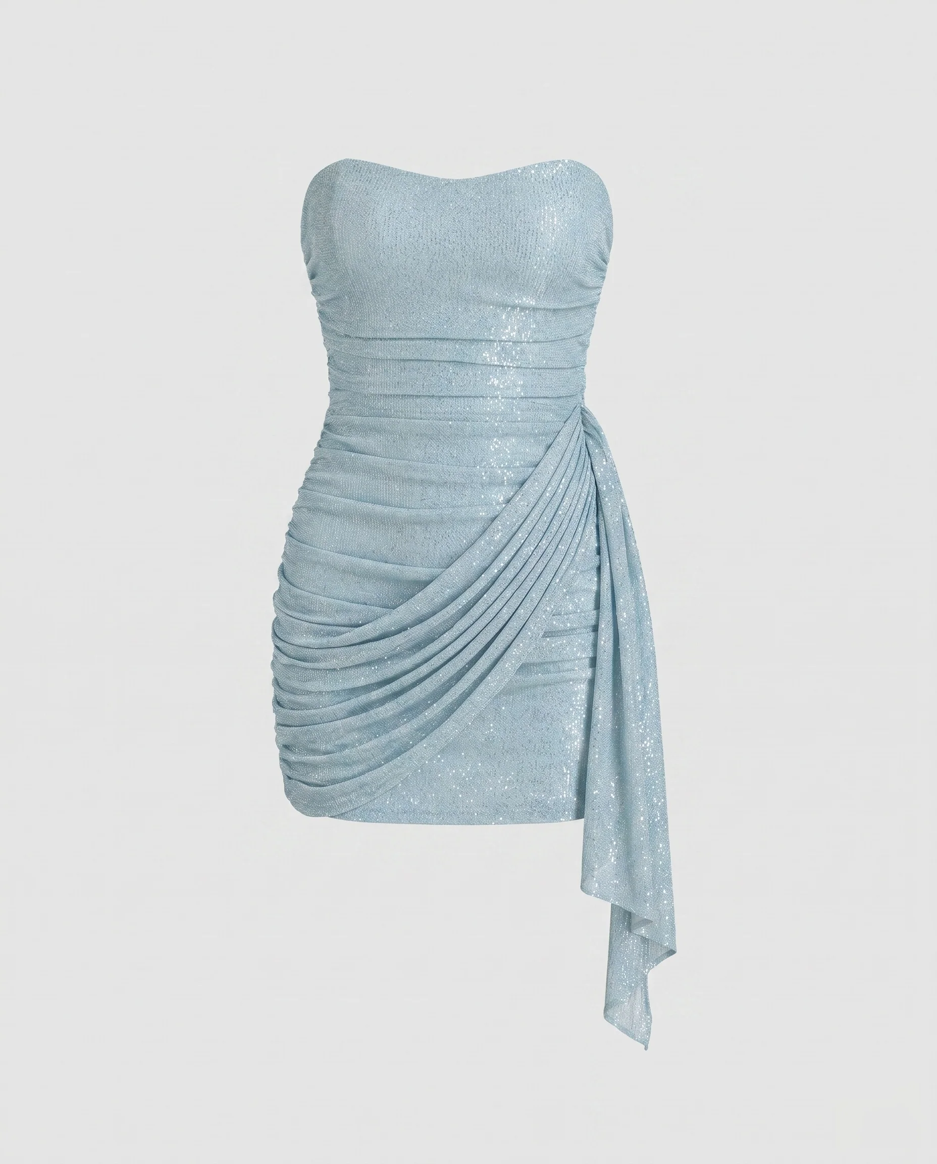 Damen Glamouröses Minikleid mit schimmernden Pailletten und drapiertem Design R&B - Image 5