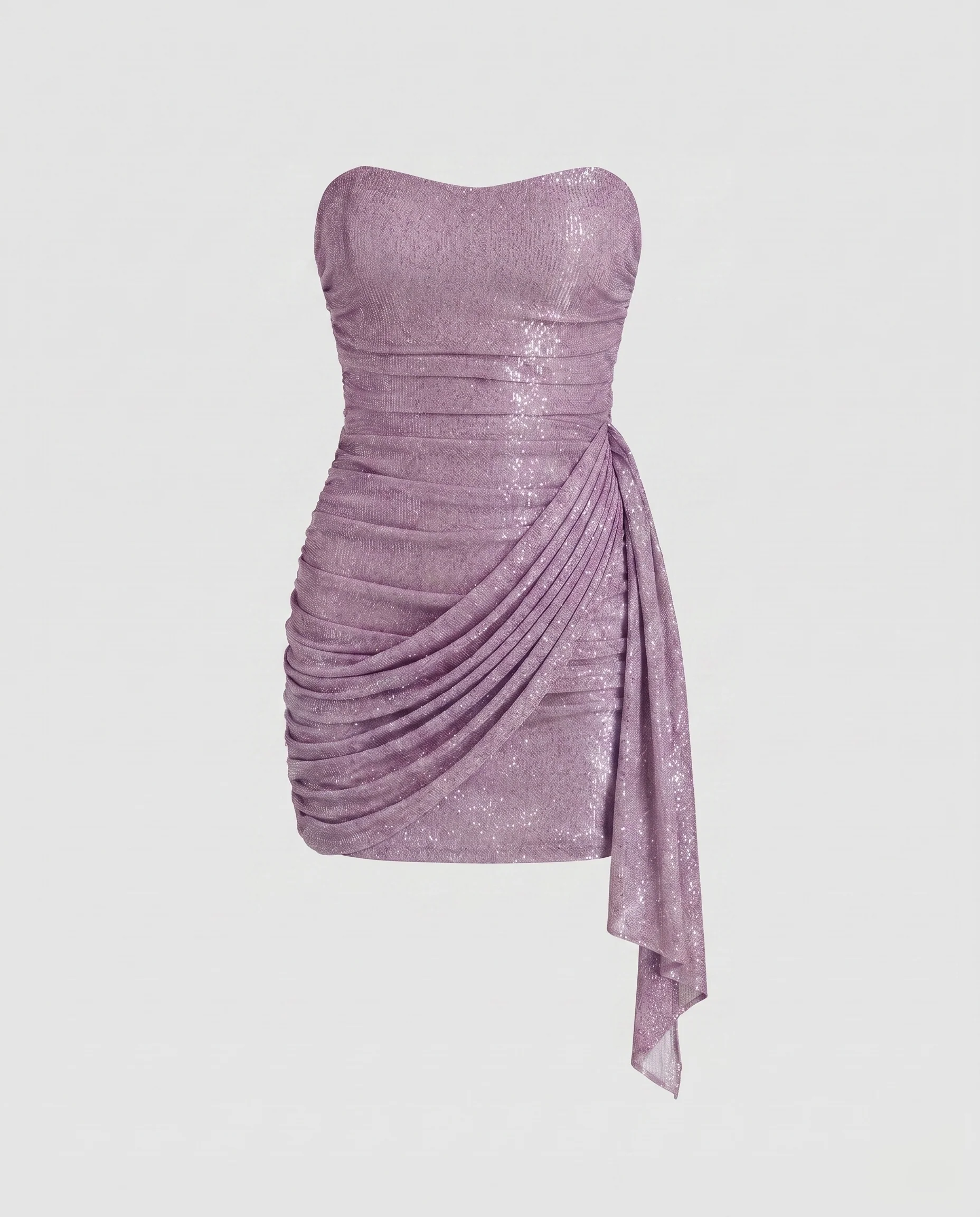 Damen Glamouröses Minikleid mit schimmernden Pailletten und drapiertem Design R&B - Image 6