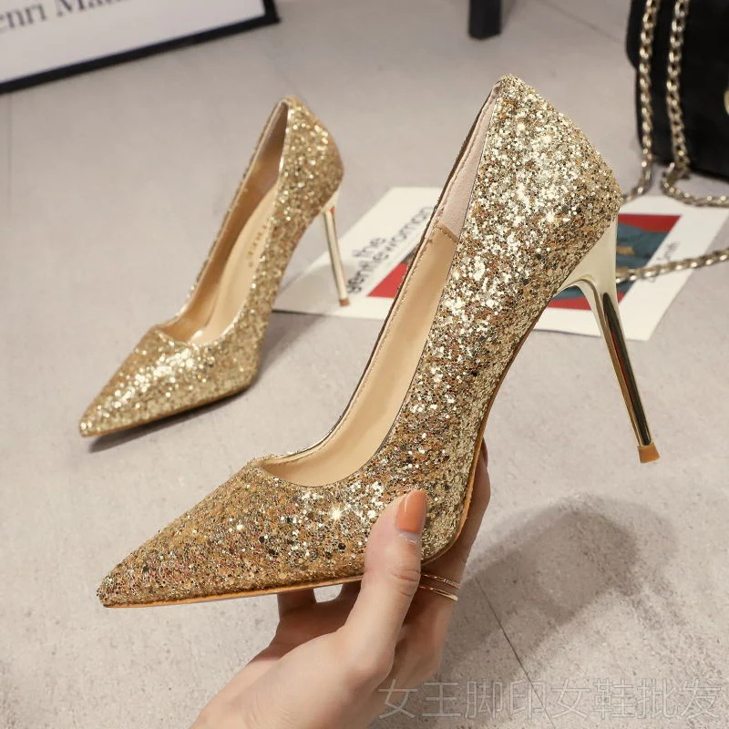 Damen glamouröse High-Heels mit funkelndem Obermaterial und Stiletto-Absatz R&B - Image 10