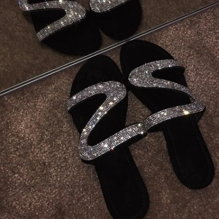 Damen Glitzernde Riemchensandalen mit komfortablem Fußbett und rutschfester Sohle R&B - Image 3