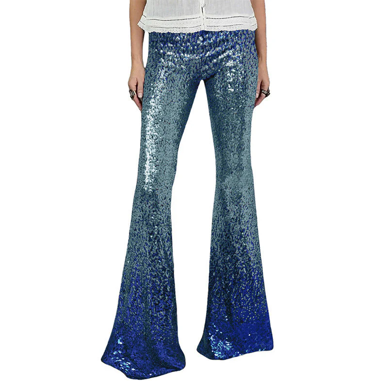 Damen Glitzernde Schlaghose mit Luxuriösem Pailletten-Muster R&B - Image 6