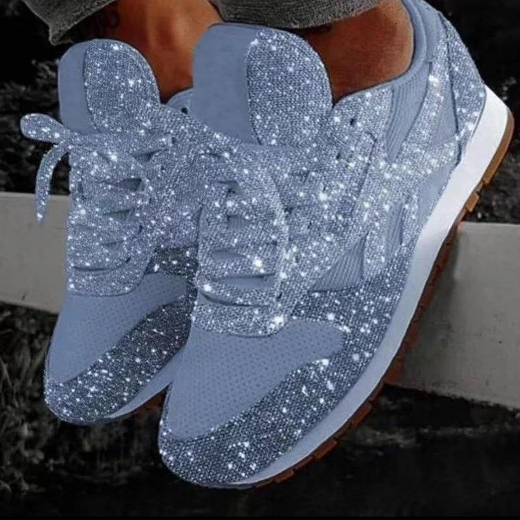 Damen glitzernde Sneakers mit atmungsaktiver Netzstruktur und rutschfester Sohle R&B - Image 3