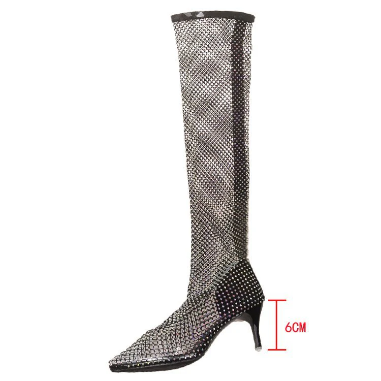 Damen Glitzernde Stiefeletten mit schmalem Absatz und elegantem Netzdesign R&B - Image 10