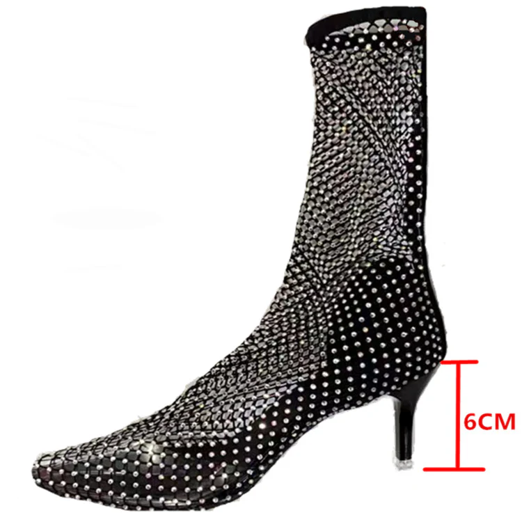 Damen Glitzernde Stiefeletten mit schmalem Absatz und elegantem Netzdesign R&B - Image 7