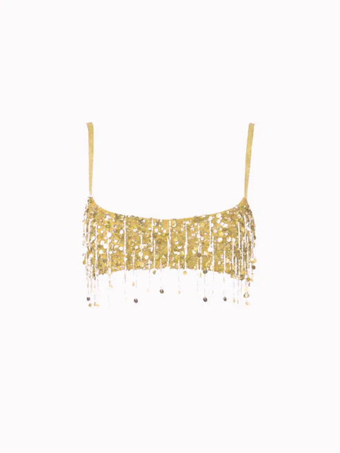 Damen Glitzerndes Crop-Top und Minirock-Set mit Fransen R&B - Image 6