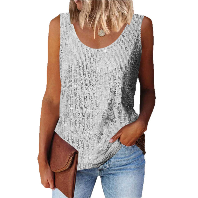 Damen glitzerndes Oberteil mit schimmerndem Stoff und figurfreundlichem Schnitt R&B - Image 5