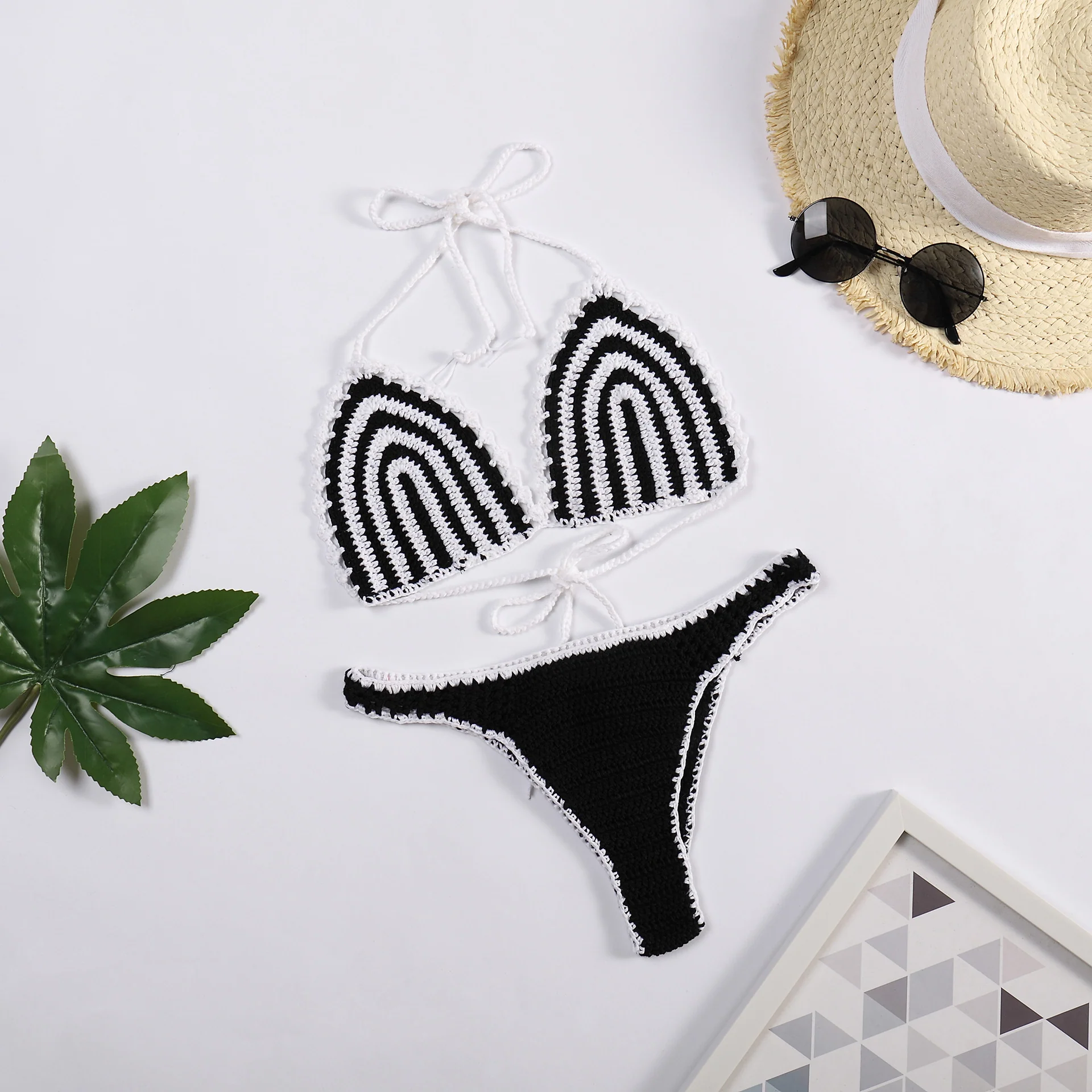 Damen Häkel-Bikini mit kontrastierendem Rand R&B - Image 6