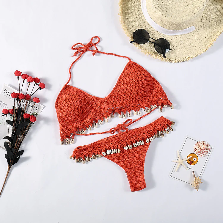 Damen Häkel-Bikini-Set mit Muscheldetails R&B - Image 10