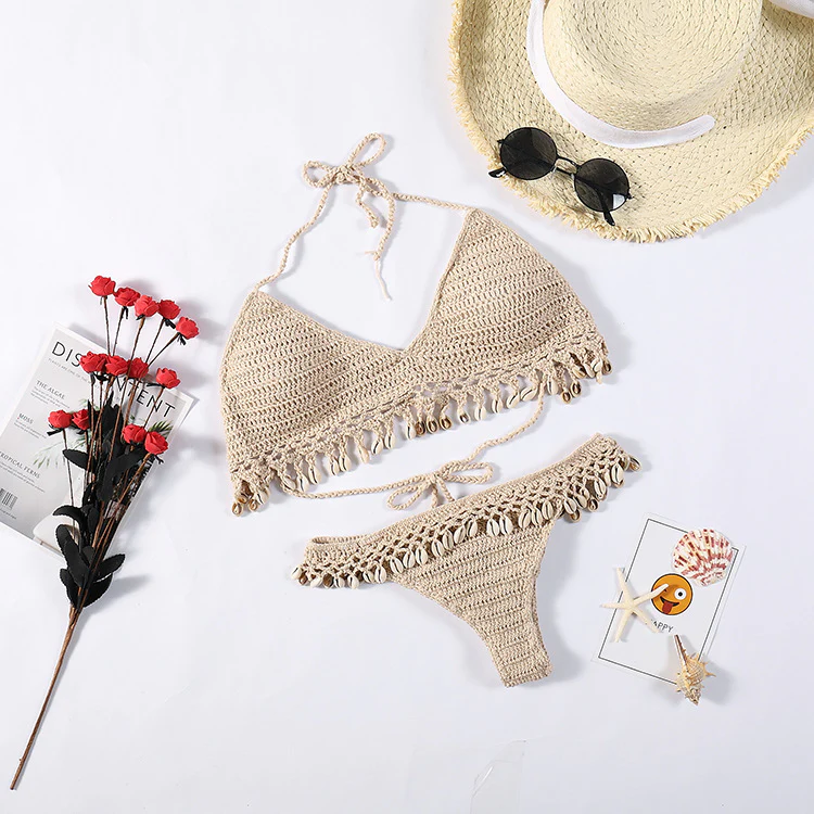Damen Häkel-Bikini-Set mit Muscheldetails R&B - Image 6
