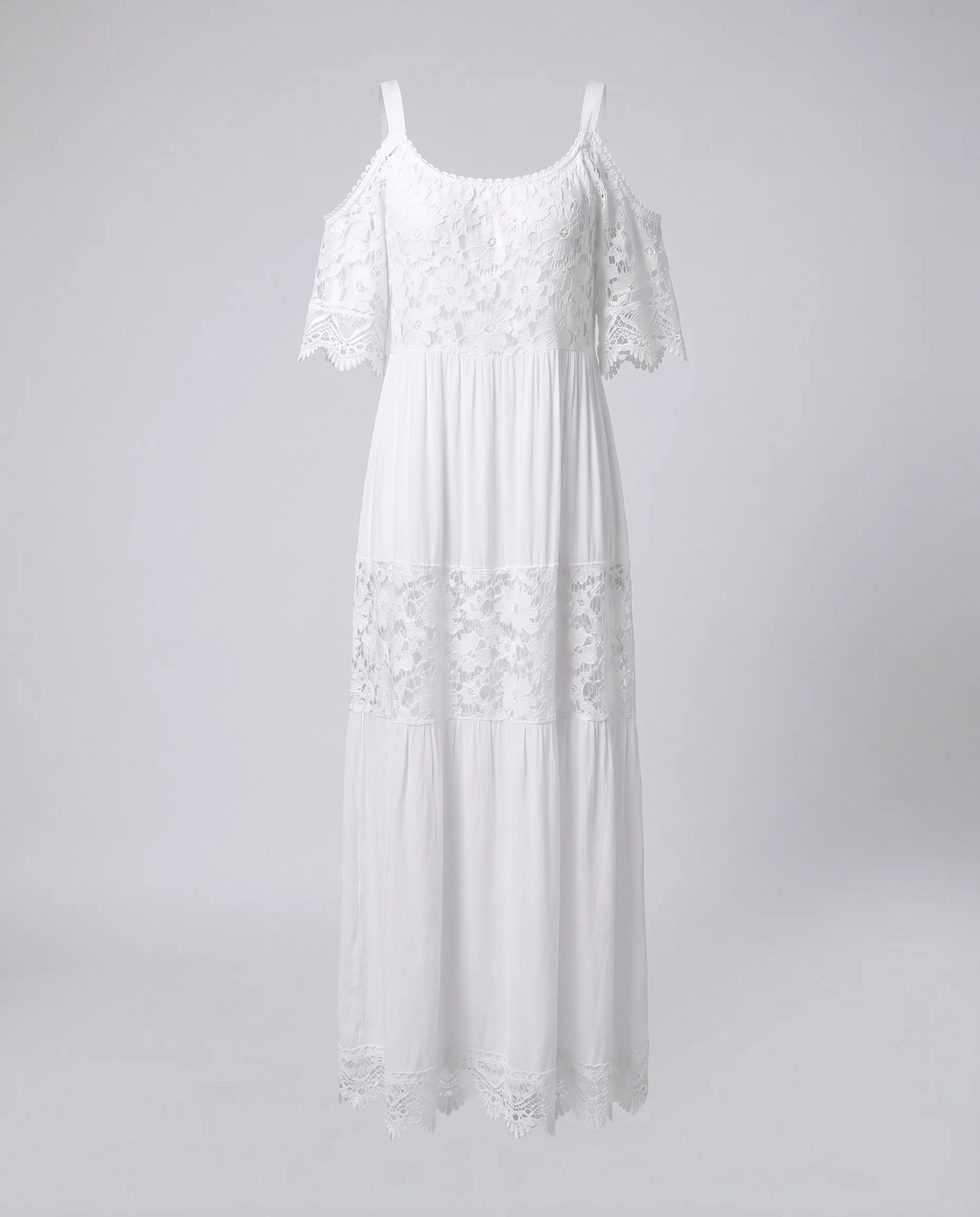 Damen Häkel-Maxikleid im luftigen Boho-Stil mit floralen Details R&B - Image 4