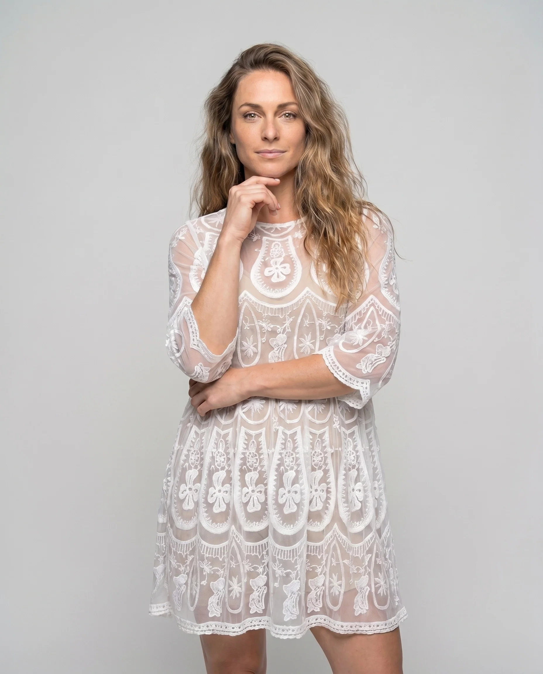 Damen Häkel-Strandkleid mit eleganten Mustern R&B - Image 2