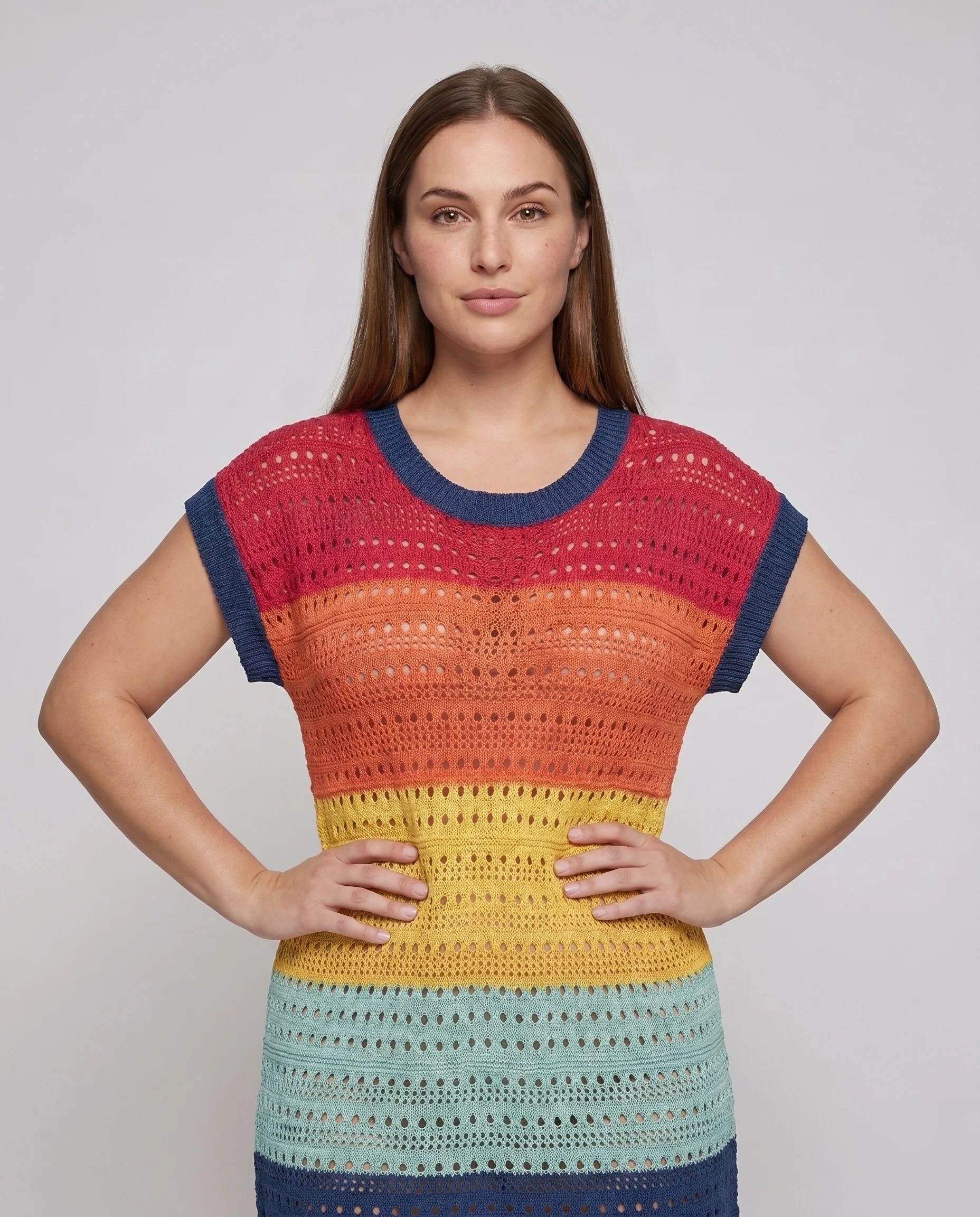 Damen Häkel-Strandkleid mit Farbverlauf und lässigem Schnitt R&B - Image 2