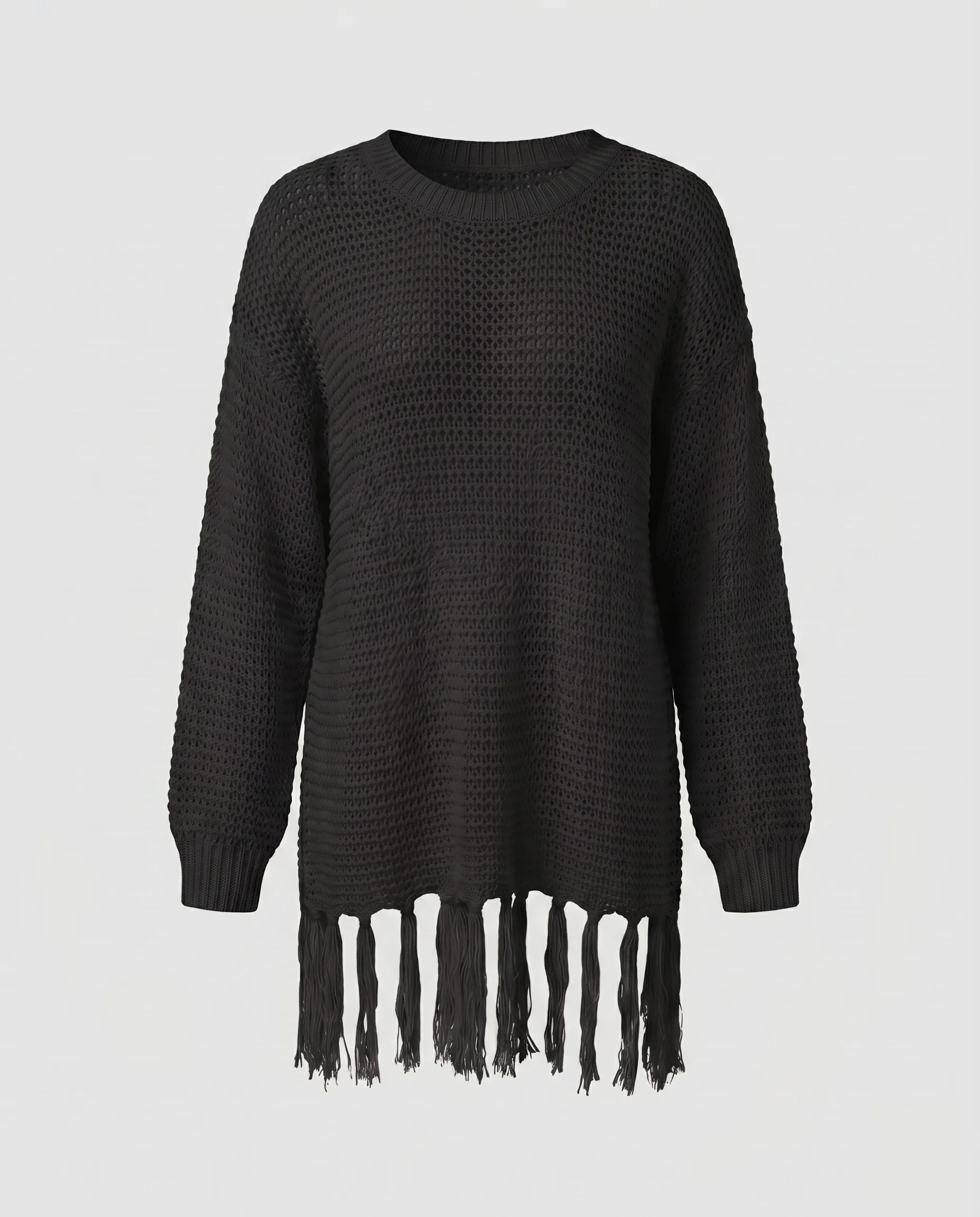 Damen Häkel-Strandpullover mit Fransen und weitem Schnitt R&B - Image 6