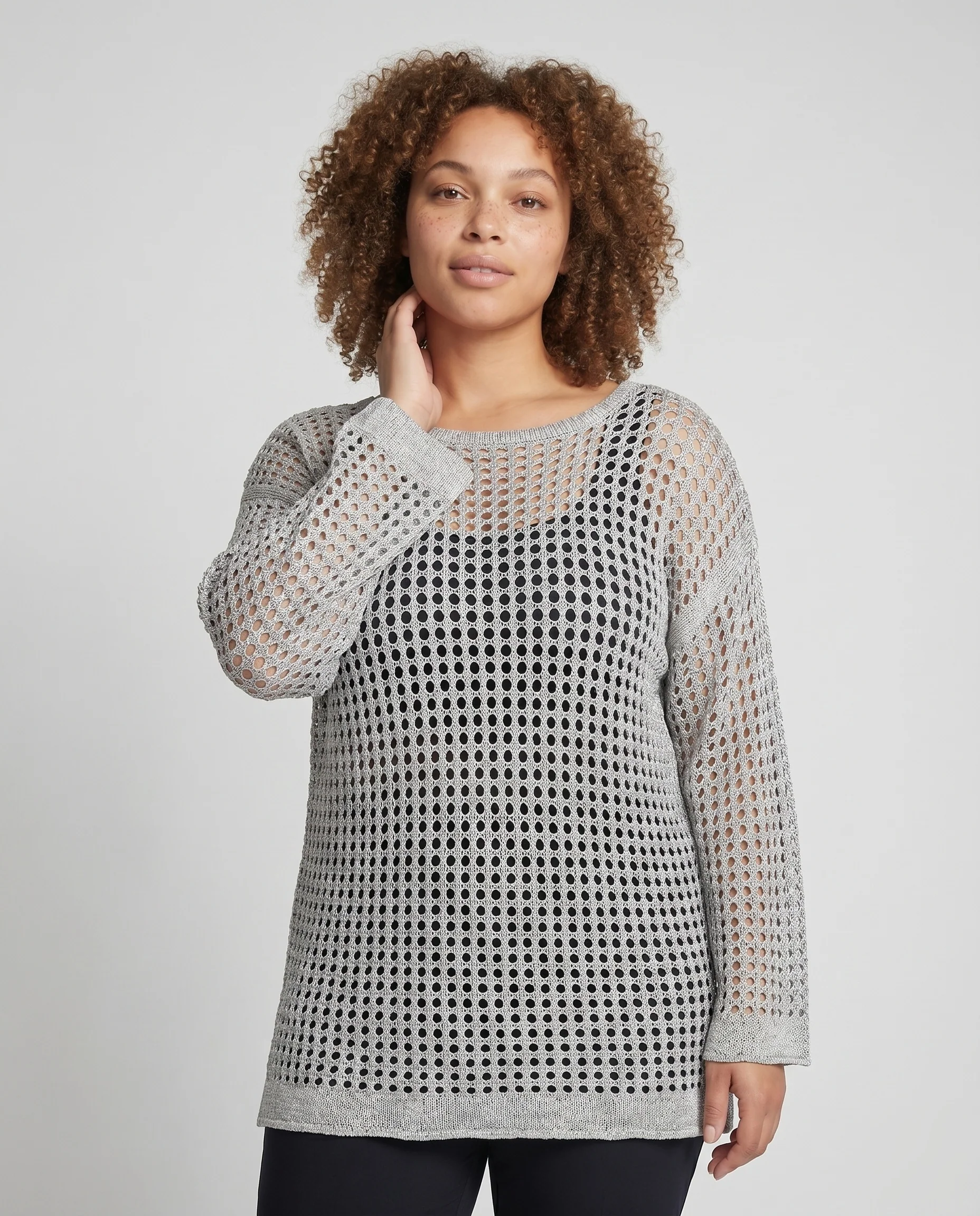 Damen Häkel-Strandpullover mit weiten Ärmeln R&B - Image 2