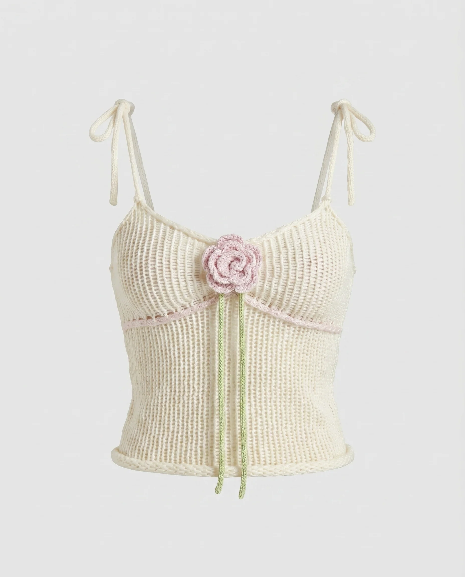 Damen Häkel-Top mit dekorativem Rosendetail - Image 5