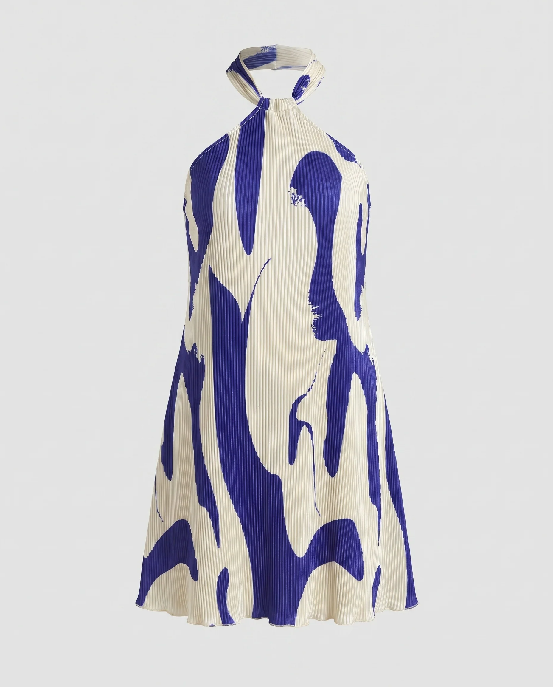 Damen Halsbande Minikleid mit auffälligem Grafikmuster R&B - Image 5