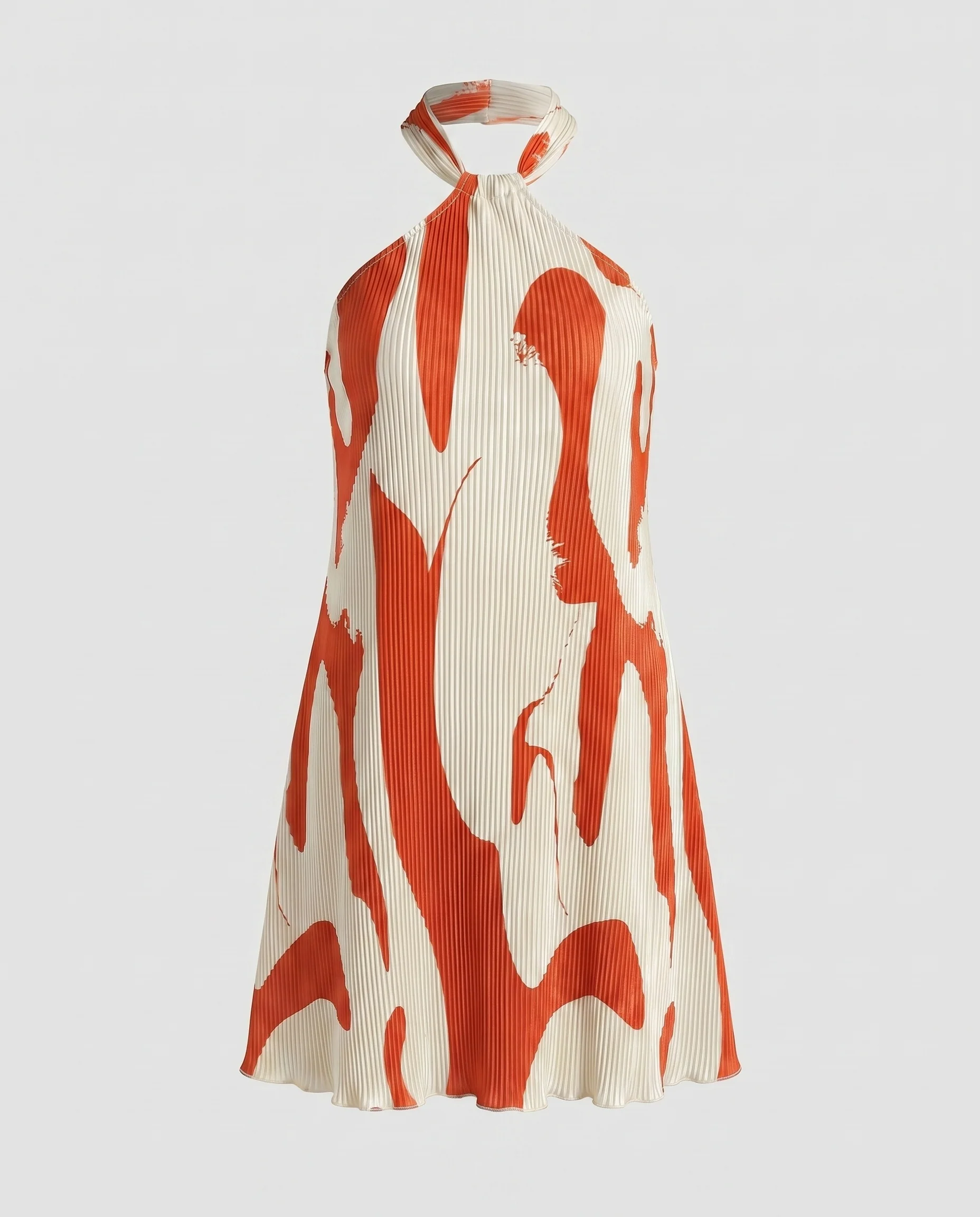 Damen Halsbande Minikleid mit auffälligem Grafikmuster R&B - Image 7
