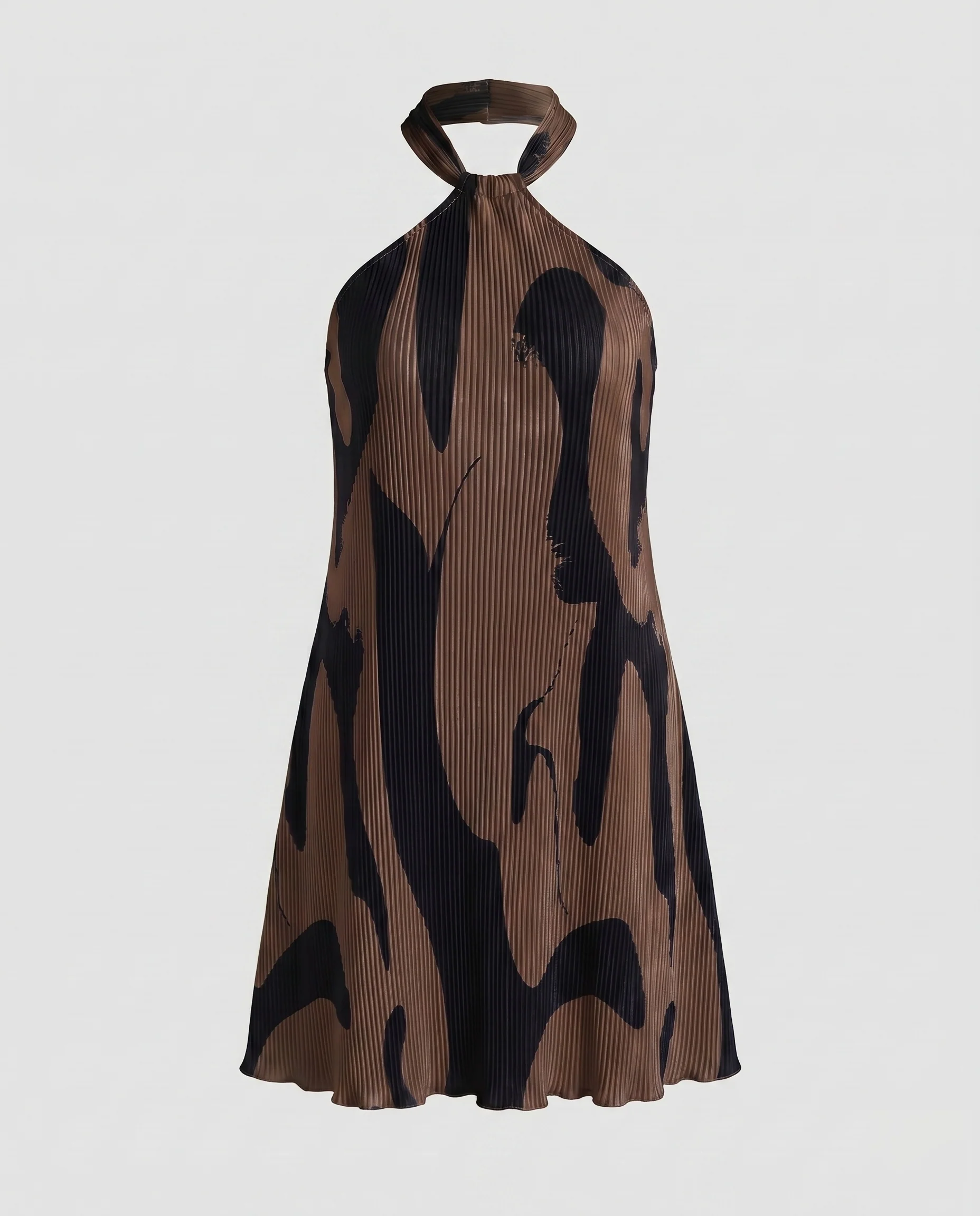 Damen Halsbande Minikleid mit auffälligem Grafikmuster R&B - Image 9
