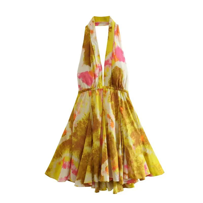 Damen Halterneck Kleid mit fließendem Rock R&B - Image 3