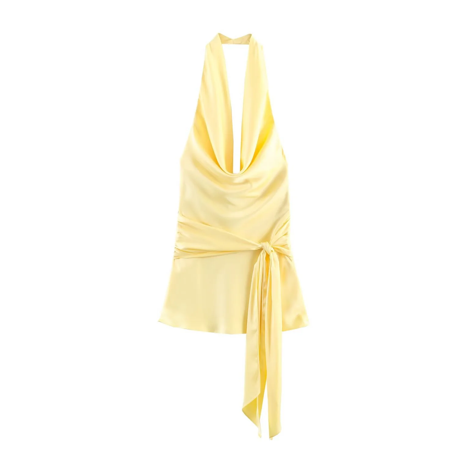 Damen Haltertop mit elegantem Wickelverschluss und fließendem Satinfinish R&B - Image 3