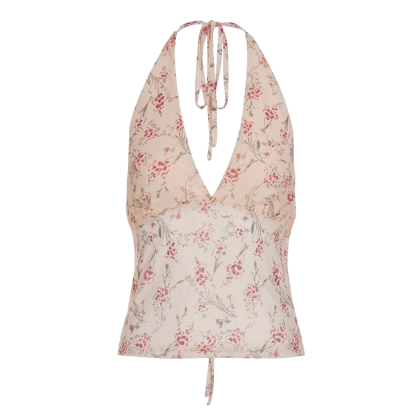 Damen Haltertop mit floralem Design und tiefem V-Ausschnitt Heidi-Mode - Image 6